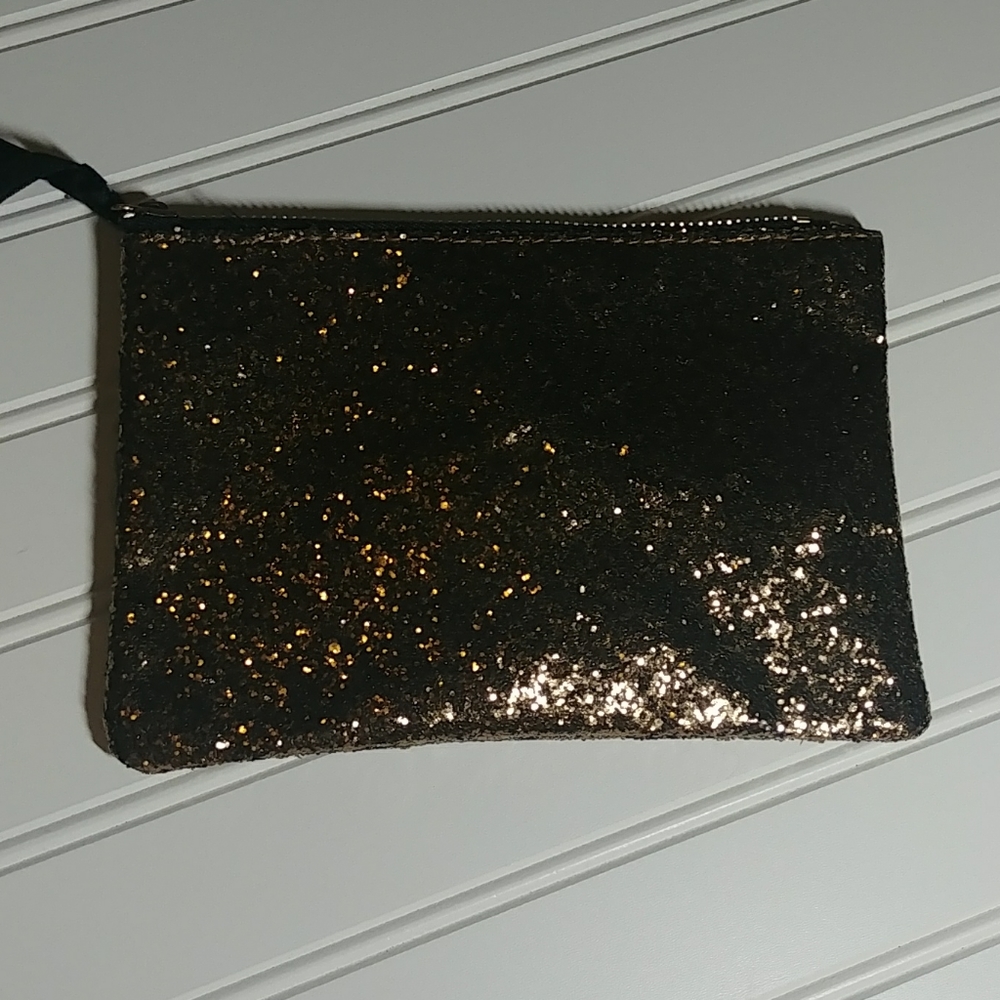 Gold Sparkly Zippered Makeup 💄 Pouch